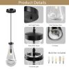 Raindrop Pendant Lights, Modern Black Pendant Lights for Kitchen Island, Dining Room Light Fixture Raindrop Chandelier, Chandelier for Living Room Hallway,Not including The Bulb