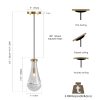 Modern Raindrop Pendant Lights, Pendant Lights for Kitchen Island, Brass Rod Dining Room Light Fixture, Clear Solid Raindrop Chandelier, Chandelier for Living Room Hallway,Not including Bulb