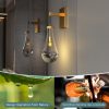 Wall Sconces Set of Two, Brass Modern Raindrop Glass Sconces Wall Lighting, Gold Wall Light Fixtures Indoor Wall Light, Vanity Light Fixture Wall Lamp for Living Room, Bathroom