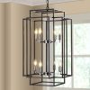 2-2.jpg 18" Modern 8-Light Geometric Pendant Chandelier, Industrial Metal Frame, Adjustable Hanging Light for Living Room, Dining Room, Kitchen (No Bulbs)