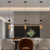 Modern Black Wrought Iron Pendant Light (for Kitchen Island), Adjustable Cord Pendant Fixture, Hanging Lighting Over Kitchen Island, Indoor Chandelier for Bedroom & Bathroom