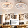 2-225.jpg Ceiling Fans with Lights Dimmable LED Embedded installation of thin modern ceiling fans(Orange)