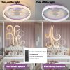 2-228.jpg Ceiling Fans with Lights Dimmable LED Embedded installation of thin modern ceiling fans(Purple)
