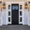 23"(H) 1-Pack Outdoor Wall Lantern Light C Vintage Black Metal Sconce with Clear Seeded Glass for Porch, Patio, and Garden (Bulb Not Included)