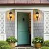 2-244.jpg 1-Pack Vintage Wall-Mounted Outdoor Lantern Light C Elegant Black Metal Sconce for Porch, Patio, and Garden Lighting (Bulb Not Included)