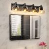 2-51.jpg Industrial Bathroom Vanity Light,4-Light Bathroom Lights Over Mirror with Clear Glass Globe Shade and Metal Base, Matte Black Bathroom Vanity Light Fixture(Bulbs Not Included)