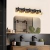 2-52.jpg Bathroom Light Fixtures Over Mirror 5-Lights Bathroom Vanity Light with Clear Globe Glass Shade Modern Black Vanity Light Wall Sconce Vanity Lighting for Bath(Bulbs Not Included)