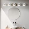 35" Modern Minimalist Bathroom Vanity Light, LED 5 Bulb Crystal Sand Acrylic Shades, Wall Mounted Decorative Lighting Fixture, Suitable for Bathroom Vanity Mirror (Champagne Gold)