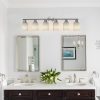 39" Modern 6-Light Vanity Wall Sconce, Brushed Nickel Finish with Frosted Glass Shades for Bathroom or Hallway Lighting (No Bulbs)