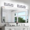 Modern Dimmable Vanity Lights for Bathroom LED 3 Light Bathroom Lights Over Mirror Chrome Bath Wall Lighting