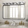 45" Modern Chrome 7-Light LED Vanity Light, Square Acrylic Lampshades Wall Mount Fixture for Bathroom, Mirror Lighting