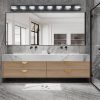 52" Modern 8-Light LED Vanity Light - Sleek Bathroom Wall Fixture, Iron & Acrylic, Dimmable & Energy-Efficient for Bathroom, Mirror Lighting