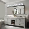 52" Modern Chrome 8-Light LED Vanity Light, Square Acrylic Lampshades Wall Mount Fixture for Bathroom, Mirror Lighting