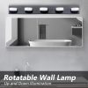 37" Modern 5-Light LED Vanity Light, Sleek Black Bathroom Wall Light Fixture for Mirror, Shower, and Bathroom Decor