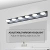 45" Modern 6-Light LED Vanity Light, Sleek Black Bathroom Wall Light Fixture for Mirror, Shower, and Bathroom Decor