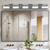 38" Modern 5-Light LED Vanity Light, Sleek Chrome Bathroom Wall Light Fixture for Mirror, Shower, and Bathroom Decor