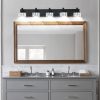 2-93.jpg Modern 5-Light Matte Black LED Vanity Light Fixture with Crystal Glass Shades, Bathroom Wall Sconce for Elegant and Contemporary Home Decor