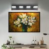 4Black Bathroom Light Fixtures 4 Lights Bathroom Vanity Light LED Dimmable Matt Black Vanity Lights 24W Cool White 6000K
