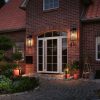 Outdoor Wall Light Fixtures, Exterior Waterproof Wall Lanterns, Porch Sconces Lighting with E26 Sockets & Glass Shades, Modern Matte Black Outside Lights for Patio Front Door Entryway Garage, 2-Pack