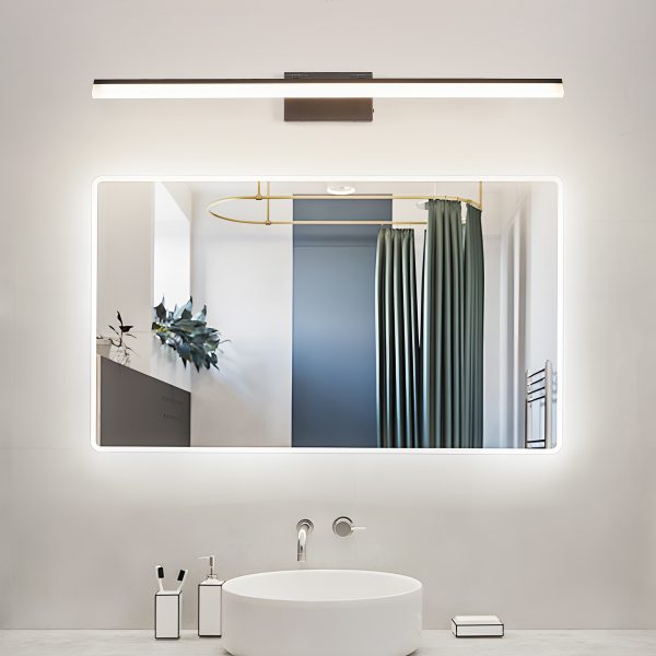 43 Inch Modern LED Bathroom Vanity Light C Sleek Black Metal Wall Light for Mirror, Dressing Room or Sink Area