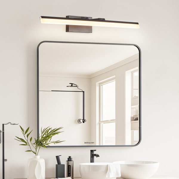 32 Inch Modern LED Bathroom Vanity Light C Sleek Black Metal Wall Light for Mirror, Dressing Room or Sink Area