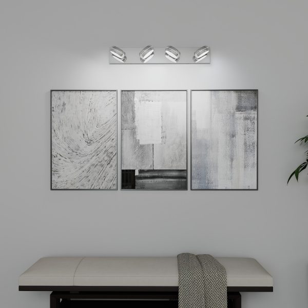 3-122.jpg LED Vanity Lights 28in Bathroom Lights Fixtures over Mirror 4 Light LED Lighting Fixture for Bathroom 18W Mirror Lighting Fixture Modern Bath Light Bar Chrome Bath