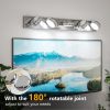 3-123.jpg LED Vanity Lights 35in Bathroom Lights Fixtures over Mirror 5 Light LED Lighting Fixture for Bathroom 18W Mirror Lighting Fixture Modern Bath Light Bar Chrome Bath