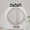 3 Lights Modern Black Vanity Light Up and Down Black LED Vanity Light Fixtures Bathroom Wall Light Over Mirror 6000K