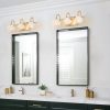 17" Modern Crystal Bathroom Vanity Light, 3-Light Golden Wall Sconce with Clear Glass Shade, Elegant Wall Mount Lighting for Bathroom, Powder Room, or Vanity Mirror (No Bulbs)