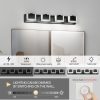 4 Lights Modern Black Vanity Light Up and Down Black Bathroom Lighting Fixtures LED Bathroom Wall Light Over Mirror 6000K