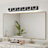 LED Black Modern Vanity Light 6 Light Matte Black Bathroom Vanity Lights Acrylic Bathroom Vanity Lights Fixtures