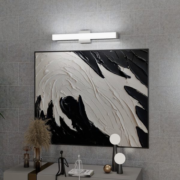 3-140.jpg Bathroom Vanity Light Brushed Nickel Square LED 25 inch 14W 6000K Cool White Light Wall Bar Lighting Fixtures Over Mirror (Brushed Nickel, 25in)