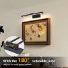 Picture Light Battery Operated with Remote, LED Black Art Lights for Paintings Rechargeable Dimmable and Timer, 16in Wall Sconce for Art Painting Gallery Adjustable Swing Arm for Display