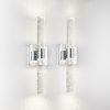 17"(H) Contemporary Crystal Wall Light, Chrome Finish with Bubble Crystal, 2-Light Sconce for Bathroom, Bedroom, Hallway C Modern Indoor Lighting Fixture