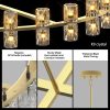 Modern 36" Gold Round Chandelier Light Fixture, K9 Crystal Chandeliers for Dining Room, Living Room, Dining Room Chandeliers Over Table, Chandelier for Bedroom, Foyer, Includes 36XG4 Bulbs