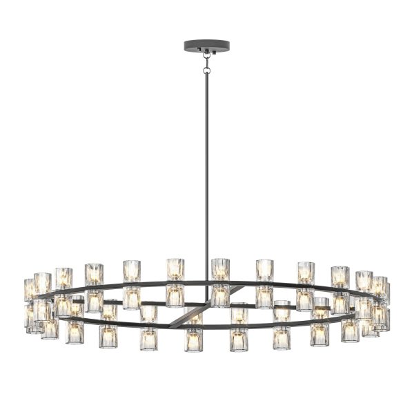 48 Inches Luxury Chandeliers Crystal Living Room Decorative Lights Simple Modern Dining Room LED Lighting,for Home Decor (Bulbs Included) Black