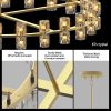 48 Inch Gold Wagon Wheel Chandelier with Crystal Shade, 48 Lights, Modern Farmhouse Style, Ideal for Dining Room, Kitchen, Entryways