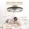20-inch Black Smart Ceiling Fan Light with Silent Function, Multi-Speed Adjustment for Bedroom, Study Room, and Dining Room