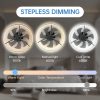 Modern LED Ceiling Fan with Light C 24'' Dimmable Ceiling Light with Invisible Blades and Crystal Design, Remote Control & Adjustable Color Temperature, Quiet Fan for Bedroom, Living Room