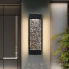 19"(H) Black Aluminum Finish Outdoor Wall Light with Bubble Crystal Glass, LED Light Source, 3000K Warm Light, Weatherproof Exterior Sconce for Patio, Porch, or Garage (1-pack)