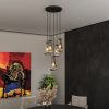 5 Light Cluster Pendant Lights, Black High Ceiling Chandeliers Adjustable, Living Room Pendant Light, Foyer Chandeliers, Stairwell Pendant Lighting, Bedroom Chandelier,E12 not including bulb