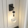 Wall Sconces, Black Wall Sconces Modern Bathroom Lights, Sconces Wall Lighting with Clear Glass, Wall Mounted Light Wall Lamp for Living Room Hallway Reception Desk