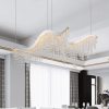 36-inch Modern Wave LED Crystal Chandelier - Adjustable Color Temperature 3000K/4000K/6000K - Adjustable Height - Elegant Chandelier for Living Room and Luxurious Space