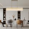 3-211.jpg Modern Rectangular Crystal Glass Chandelier, 10-Lights Glod Chandelier Lighting Contemporary Pendant Ceiling Light Fixture for Dining Room Living Room Kitchen Island