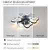 19.7 Inch Light Ceiling Fan with Lights Remote Control with Modern Butterfly Design Styling, Black, Fan for Bedroom, Living Room, Timing Function, Noiseless, Children's Favorite