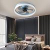 3-225.jpg Ceiling Fans with Lights Dimmable LED Embedded installation of thin modern ceiling fans(Blue)