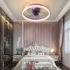 3-227.jpg Ceiling Fans with Lights Dimmable LED Embedded installation of thin modern ceiling fans(Purple)