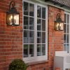 23"(H) 1-Pack Outdoor Wall Lantern Light C Vintage Black Metal Sconce with Clear Seeded Glass for Porch, Patio, and Garden (Bulb Not Included)