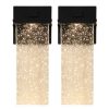 2-Pack Outdoor Wall Light Fixture, Weatherproof LED Wall Sconce with Bubble Crystal and Light Sensor - 12W Per Lamp