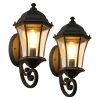 3-243.jpg 1-Pack Vintage Wall-Mounted Outdoor Lantern Light C Elegant Black Metal Sconce for Porch, Patio, and Garden Lighting (Bulb Not Included)